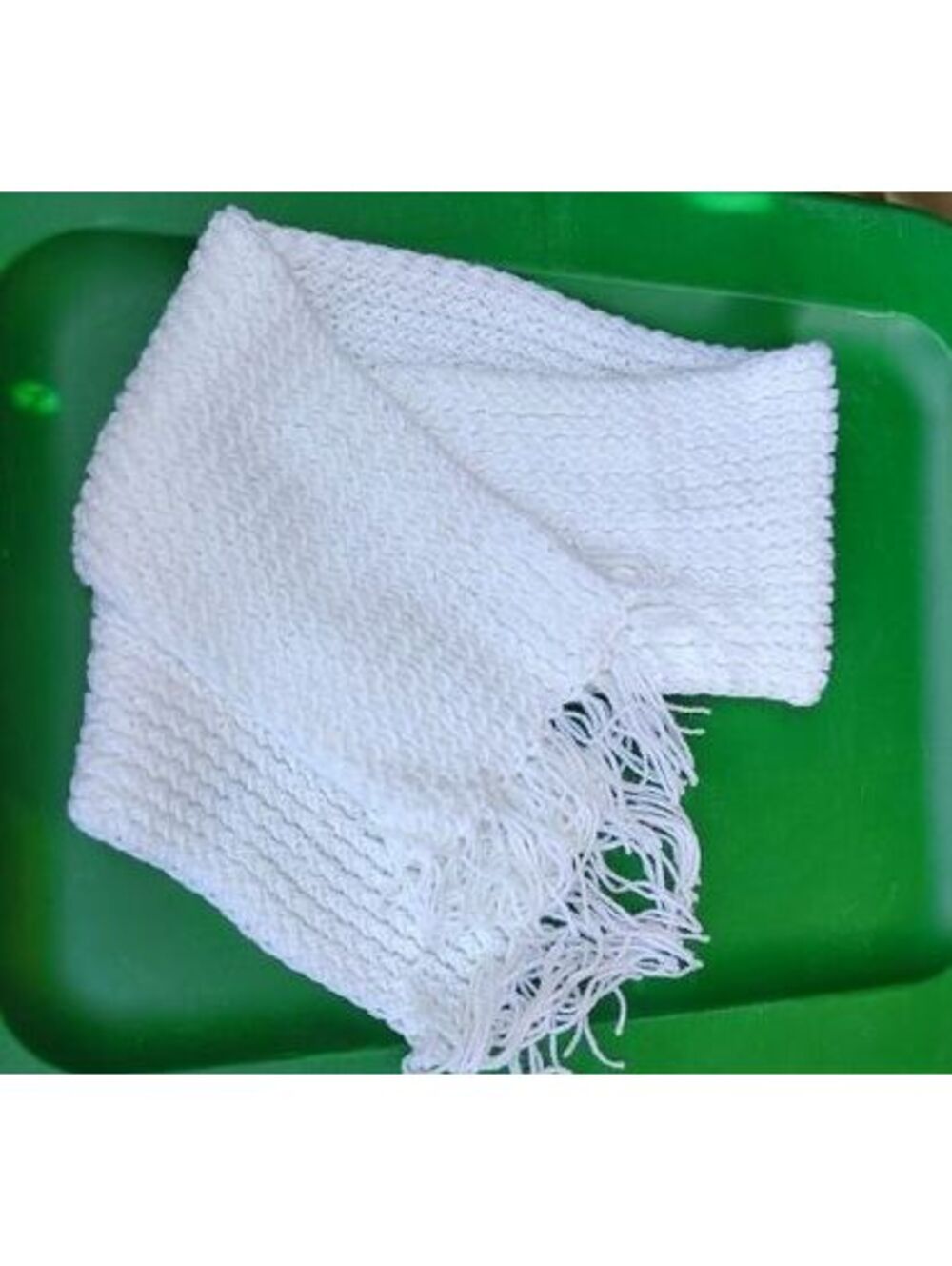 Knitted White Scarf